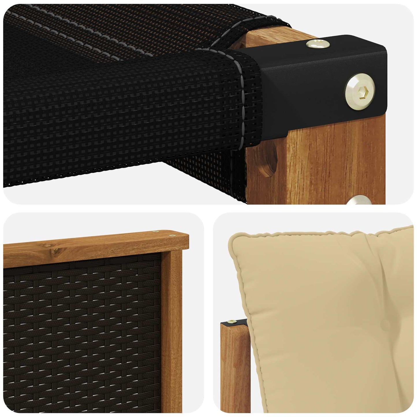 Set di divani da esterno con cuscino 3 pcs Naturale e Beige | homemem39