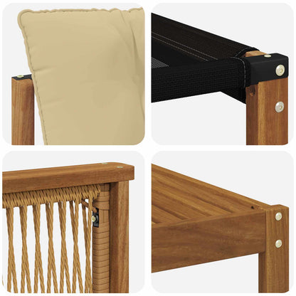 Set di divani da esterno con cuscino 8 pcs Naturale e Beige