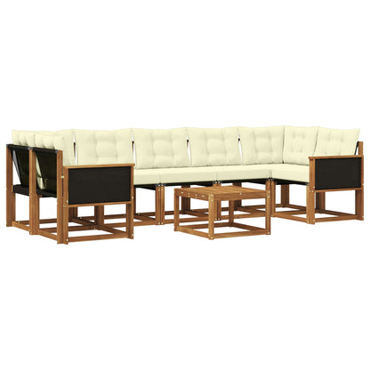 Set di divani da esterno con cuscino 8 pcs Naturale e Crema | homemem39