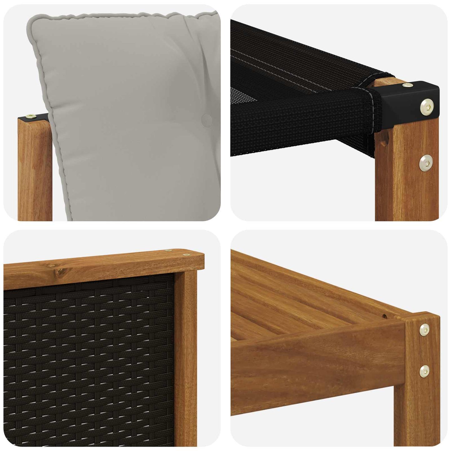 Set di divani da esterno 9 pcs Naturale e Grigio Chiaro