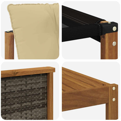 Set di divani da esterno con cuscino 9 pcs Naturale e Beige