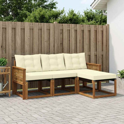 Set di divani da esterno con cuscino 4 pcs Naturale e Crema | homemem39