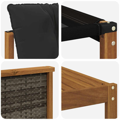 Set di divani da esterno con cuscino 6 pcs Naturale e Nero | homemem39