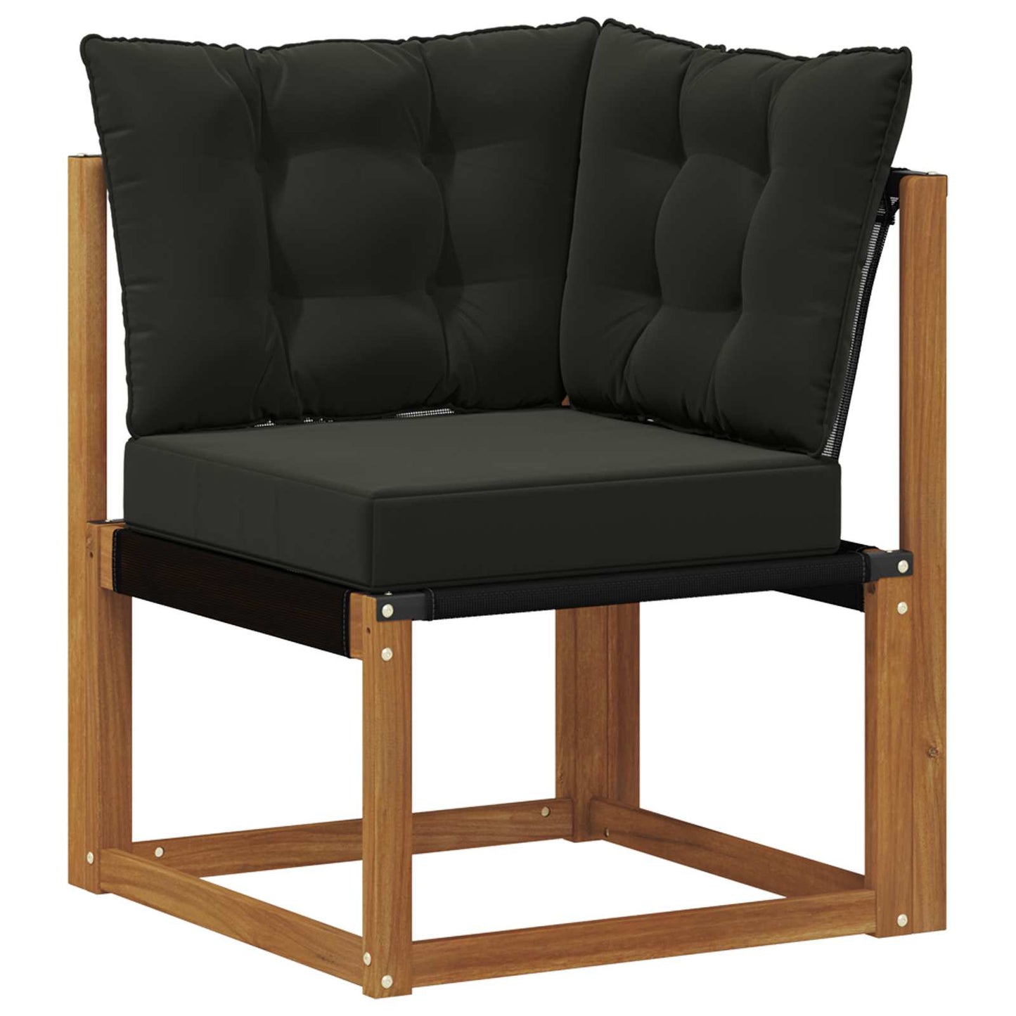 Set di divani da esterno con cuscino 5 pcs Naturale e Nero | homemem39