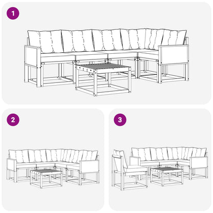 Set di divani da esterno con cuscino 6 pcs Naturale e Beige | homemem39