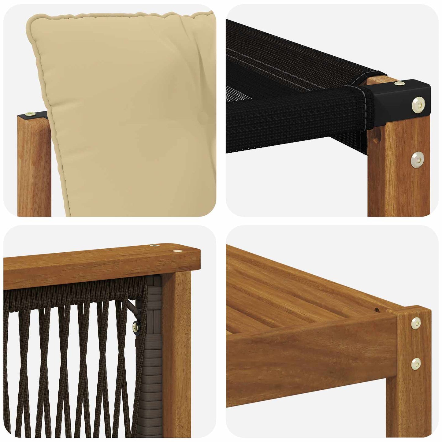 Set di divani da esterno con cuscino 6 pcs Naturale e Beige