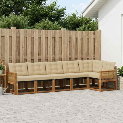 Set di divani da esterno 6 pcs Naturale e Beige