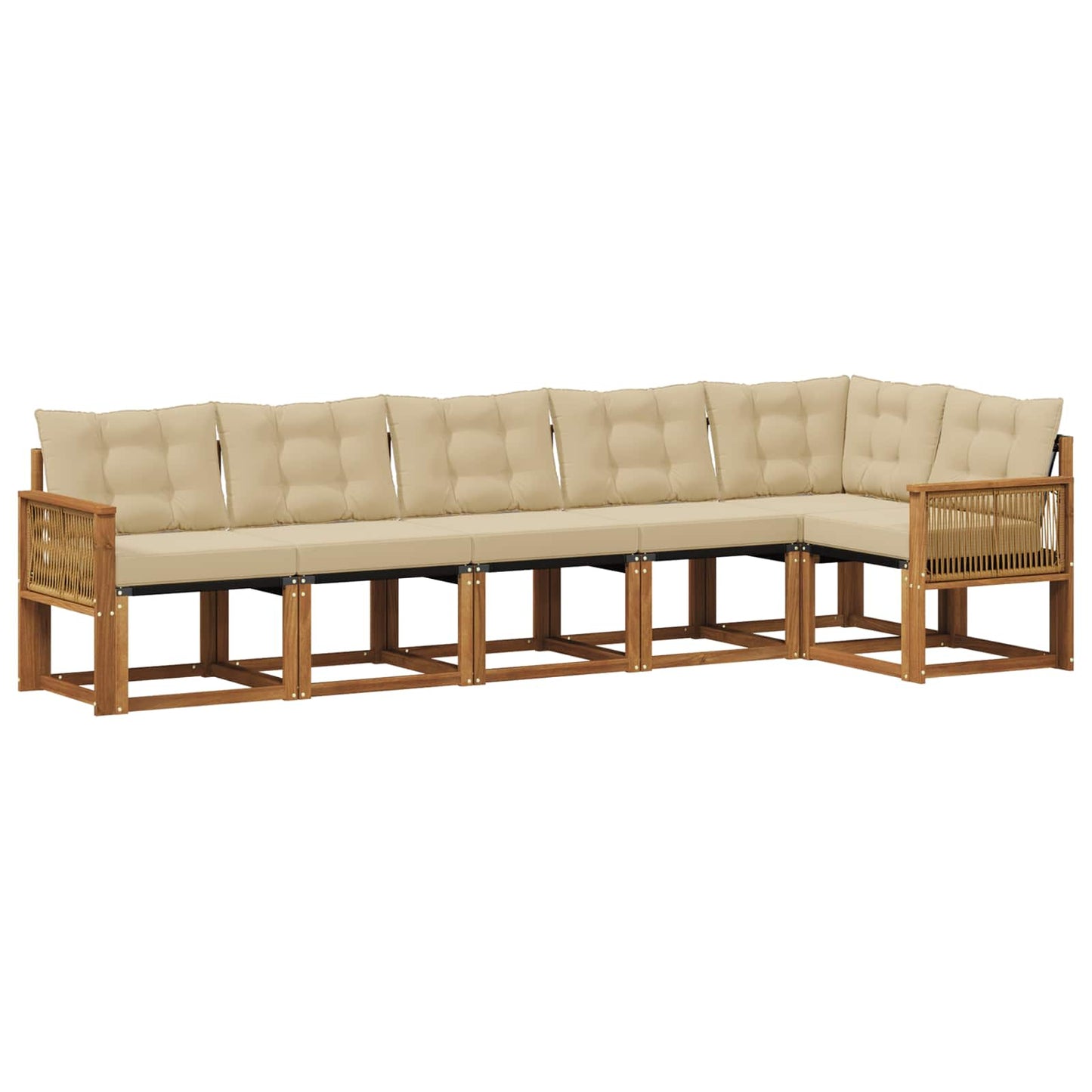 Set di divani da esterno 6 pcs Naturale e Beige