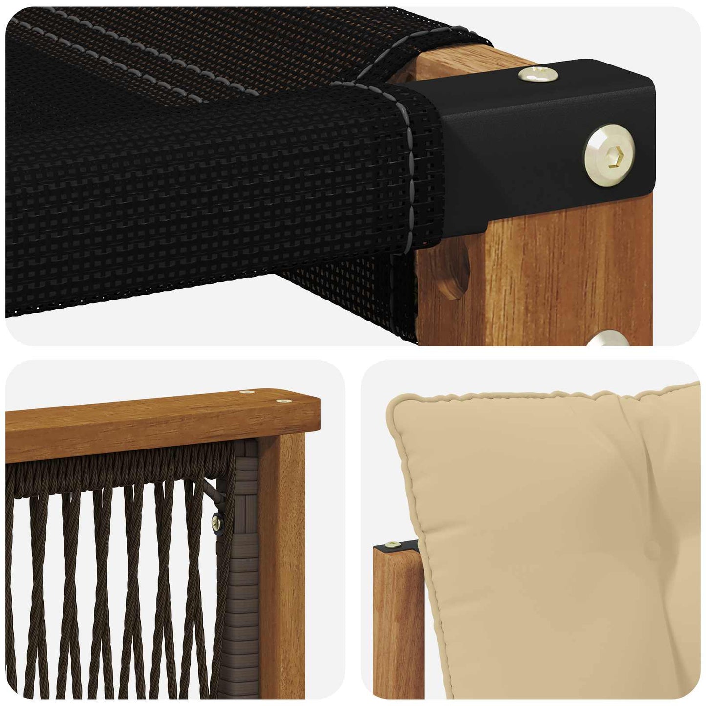 Set di divani da esterno con cuscino 7 pcs Naturale e Beige