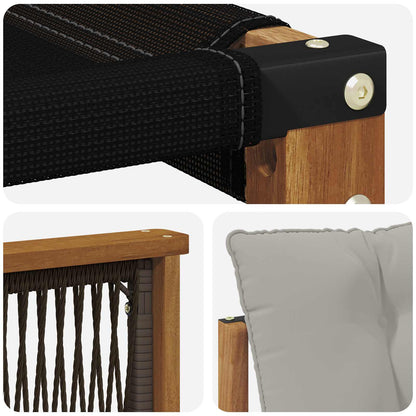 Set di divani da esterno 8 pcs Naturale e Grigio Chiaro