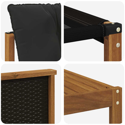 Set di divani da esterno con cuscino 9 pcs Naturale e Nero | homemem39