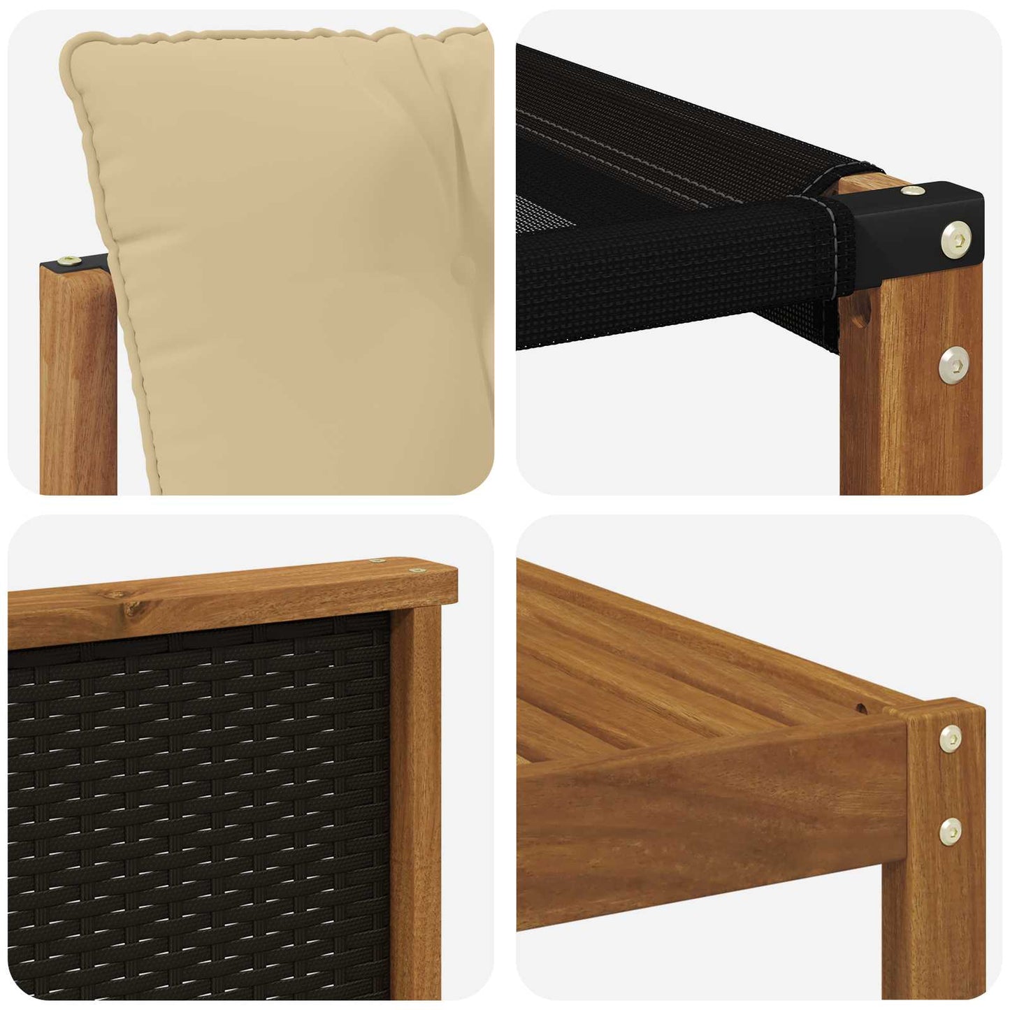 Set di divani da esterno con cuscino 9 pcs Naturale e Beige | homemem39