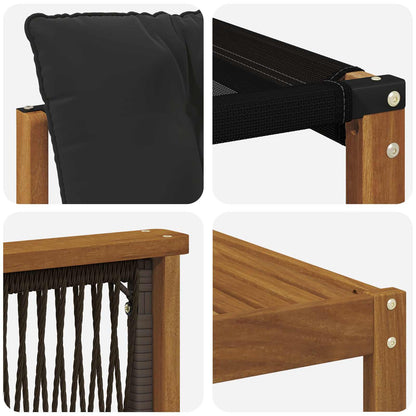 Set di divani da esterno con cuscino 9 pcs Naturale e Nero | homemem39
