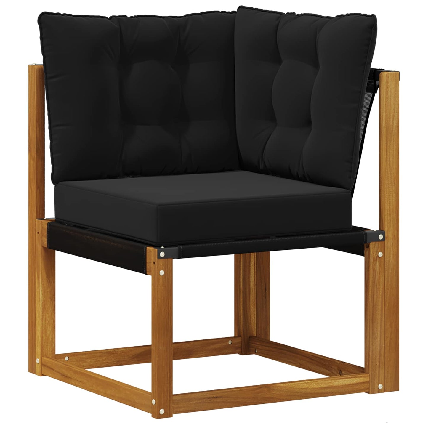 Set di divani da esterno con cuscino 9 pcs Naturale e Nero | homemem39