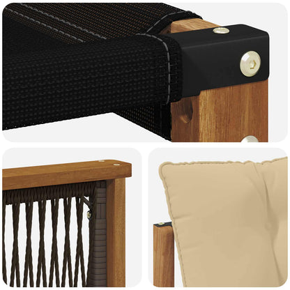 Set di divani da esterno con cuscino 6 pcs Naturale e Beige