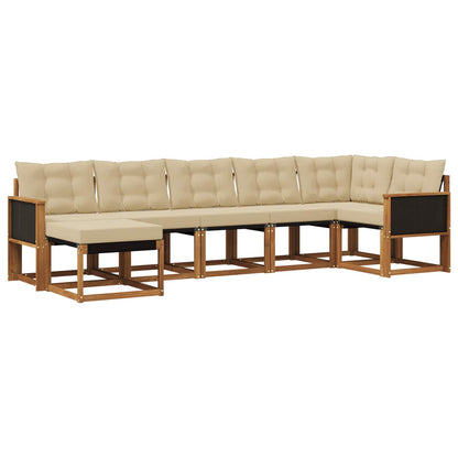 Set di divani da esterno 7 pz Naturale e Beige