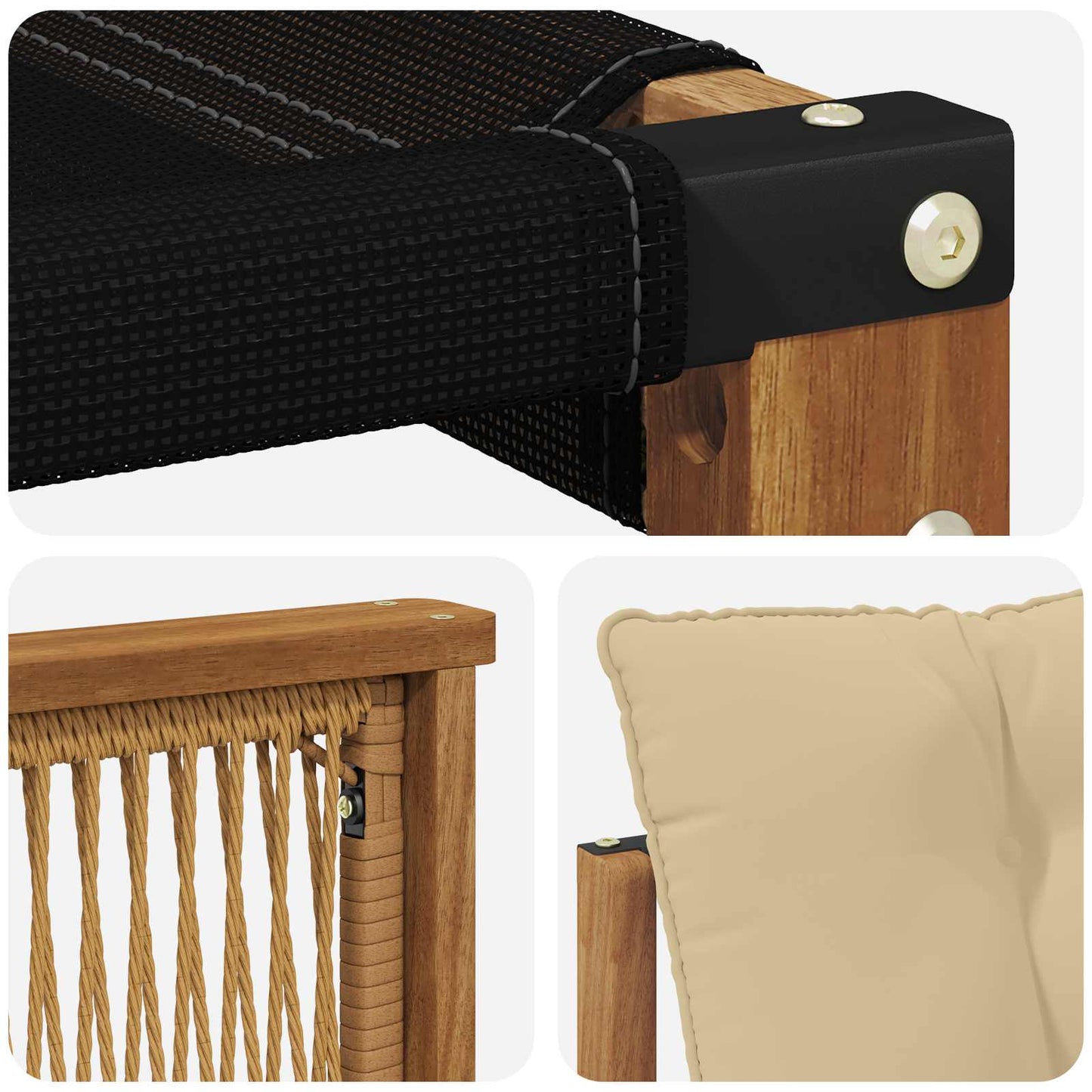 Set di divani da esterno con cuscino 7 pcs Naturale e Beige | homemem39