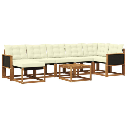 Set di divani da esterno con cuscino 8 pcs Naturale e Crema