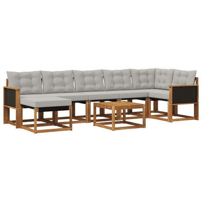 Set di divani da esterno 8 pcs Naturale e Grigio Chiaro | homemem39