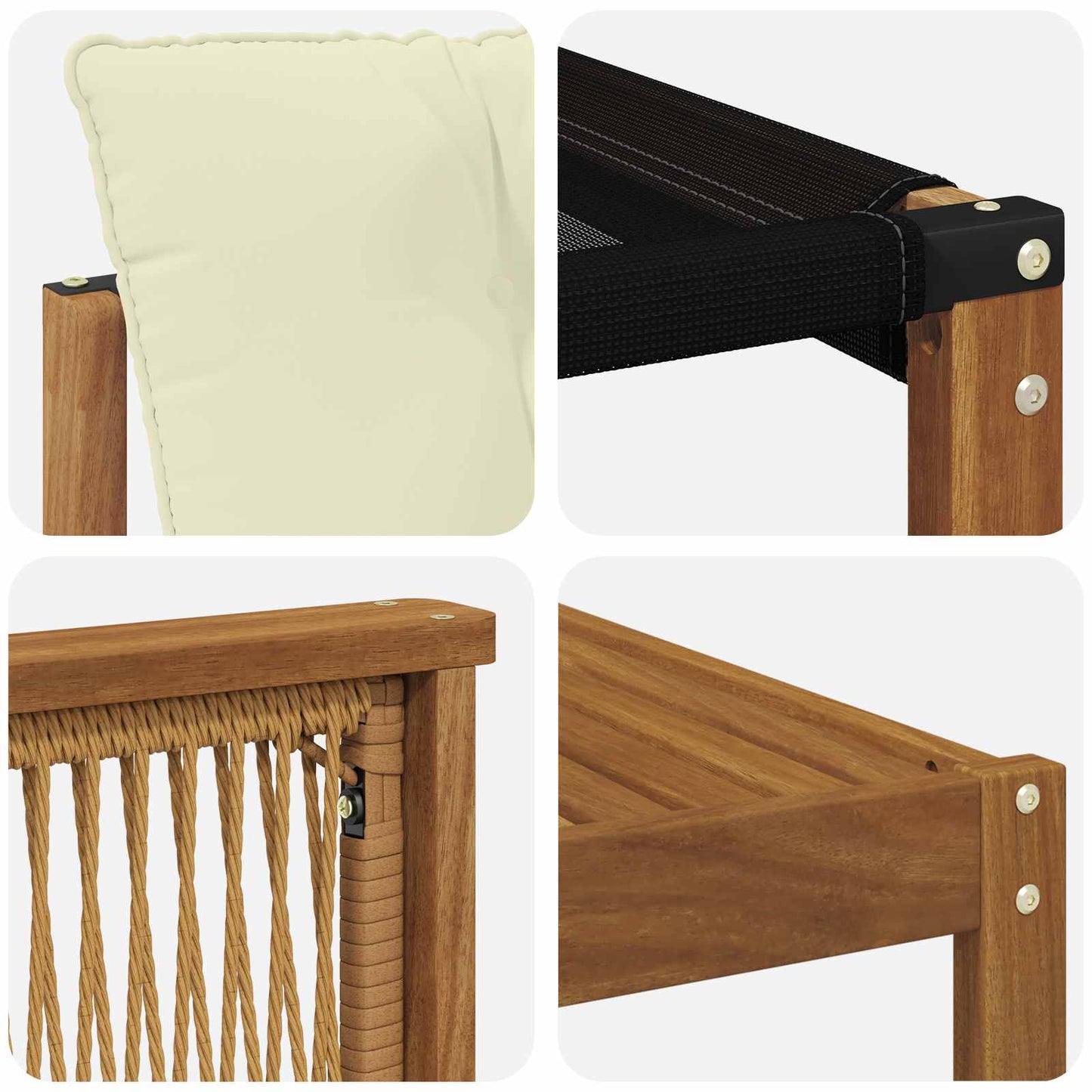 Set di divani da esterno con cuscino 8 pcs Naturale e Crema | homemem39
