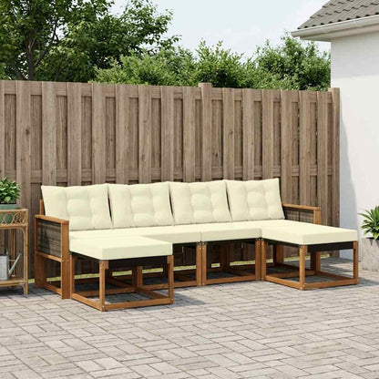 Set di divani da esterno con cuscino 6 pcs Naturale e Crema | homemem39