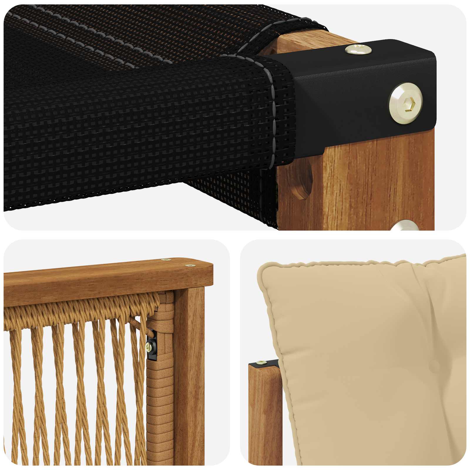 Set di divani da esterno con cuscino 6 pcs Naturale e Beige | homemem39