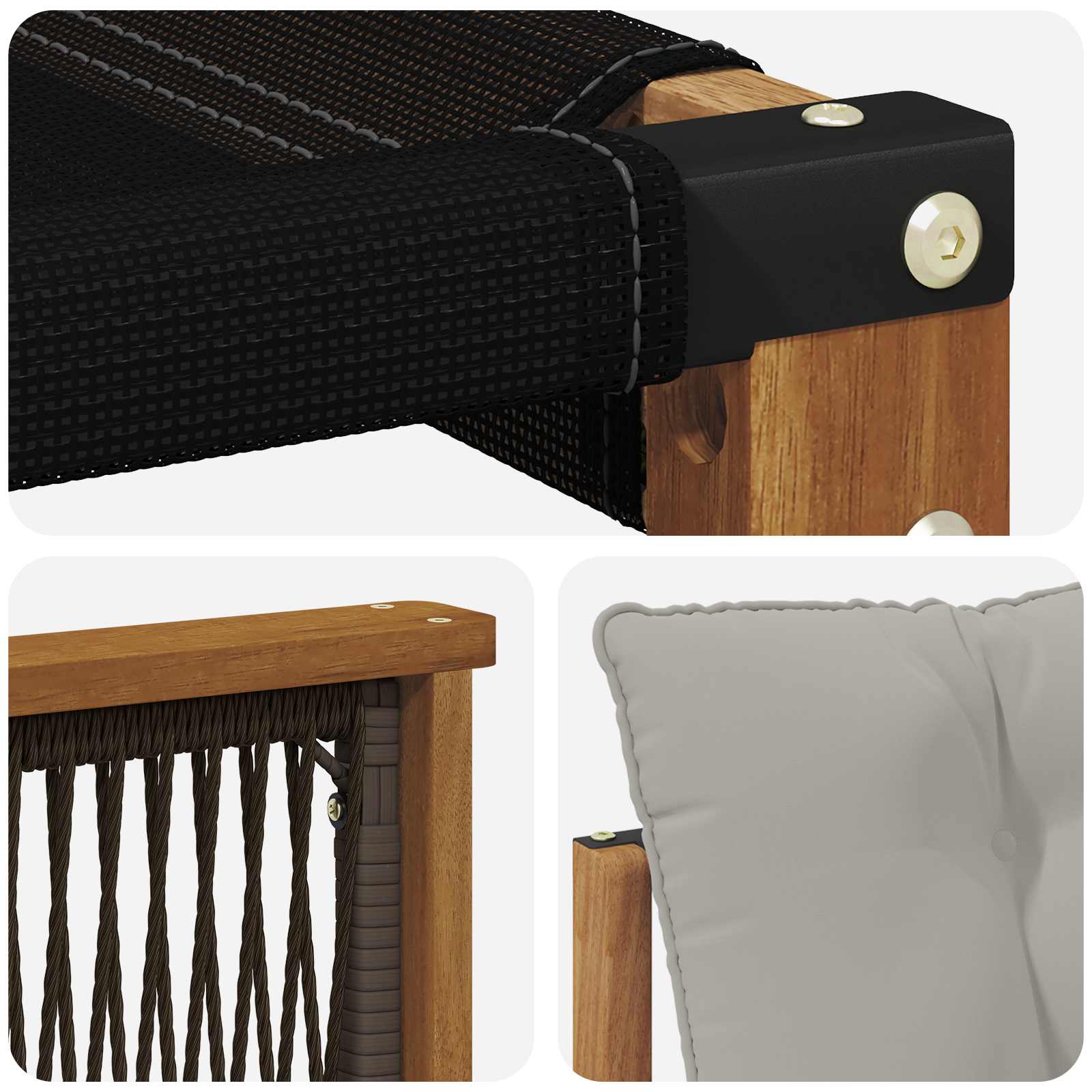 Set di divani da esterno 9 pcs Naturale e Grigio chiaro | homemem39