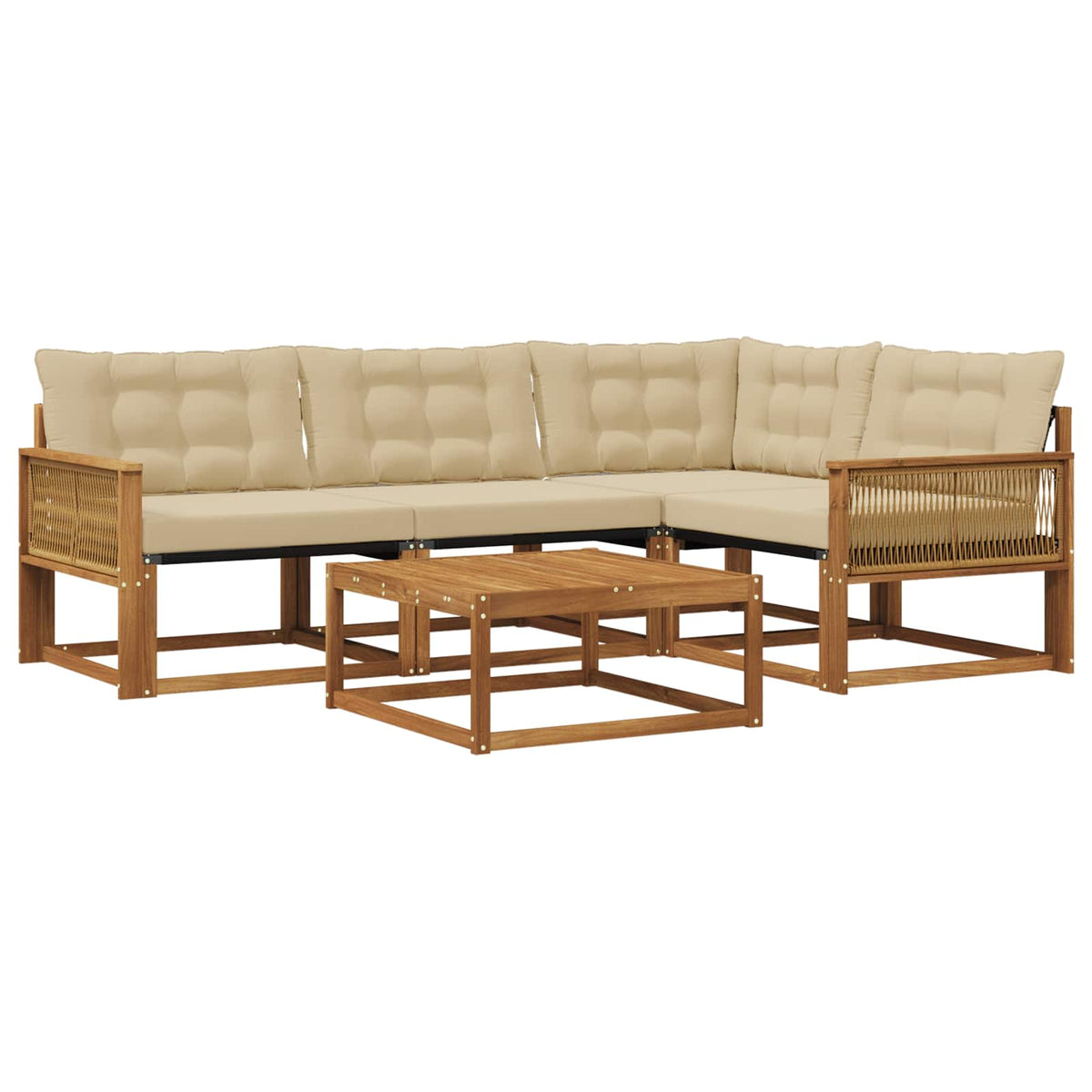 Set di divani da esterno 5 pz Naturale e Beige | homemem39