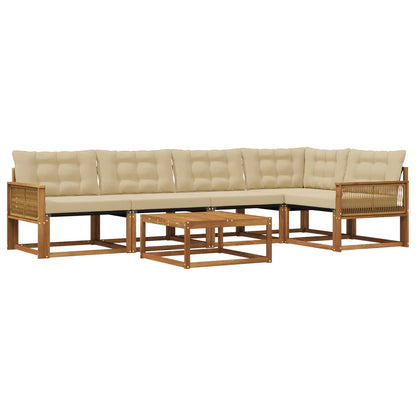 Set di divani da esterno 6 pz Naturale e Beige | homemem39