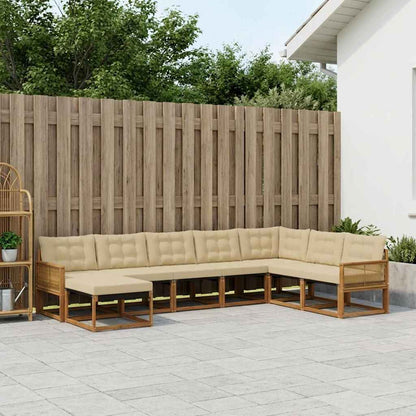 Set di divani da esterno 8 pz 8-Posti Naturale e Beige | homemem39