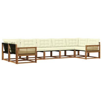 Set di divani da esterno con cuscino 7 pcs Naturale e Crema | homemem39