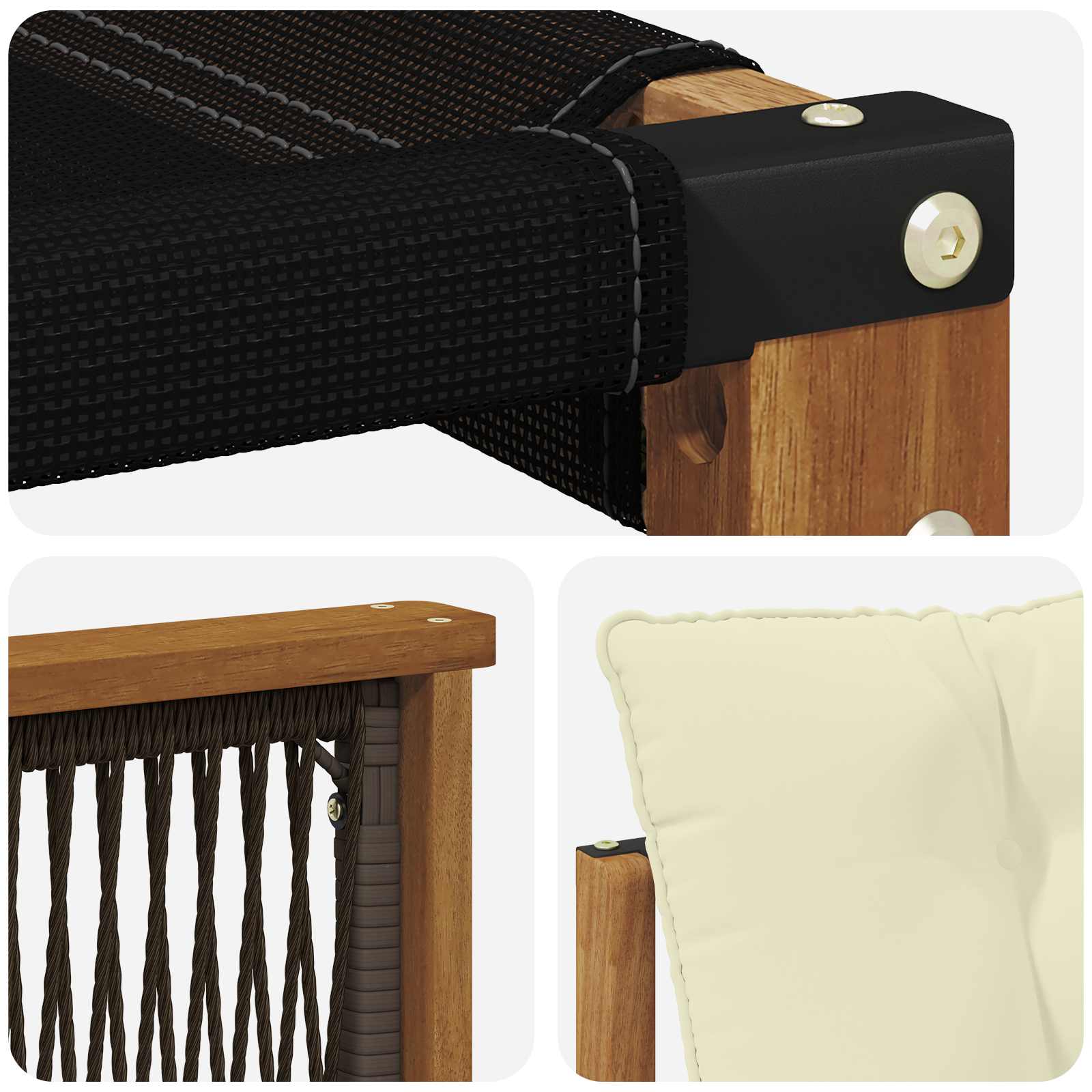 Set di divani da esterno con cuscino 9 pcs Naturale e Crema | homemem39