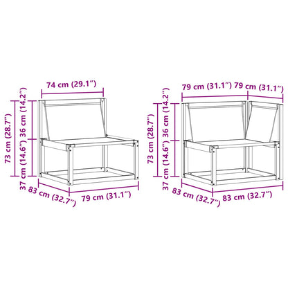Set di divani da esterno 9 pcs Naturale e Grigio Chiaro | homemem39