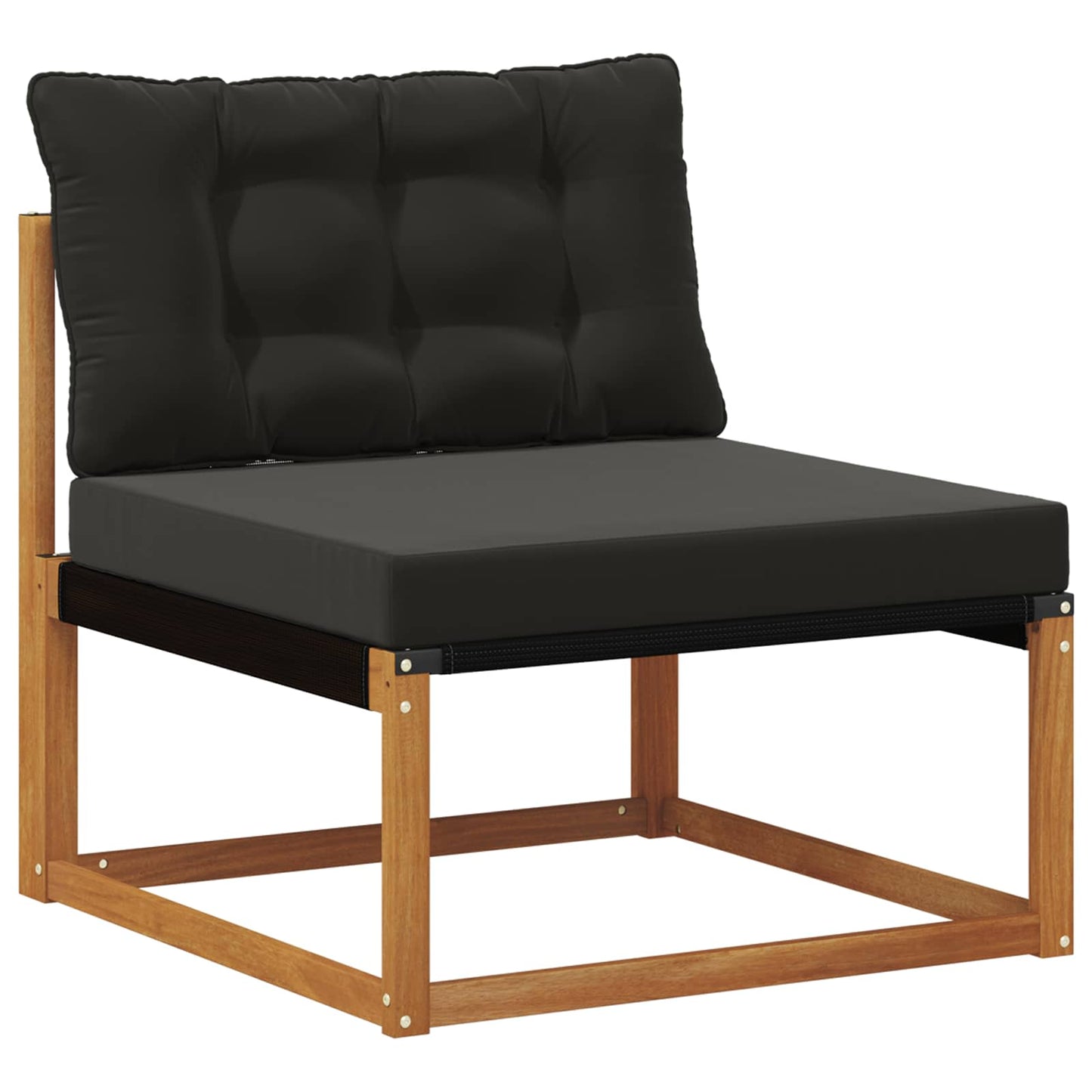 Set di divani da esterno con cuscino 9 pcs Naturale e Nero | homemem39