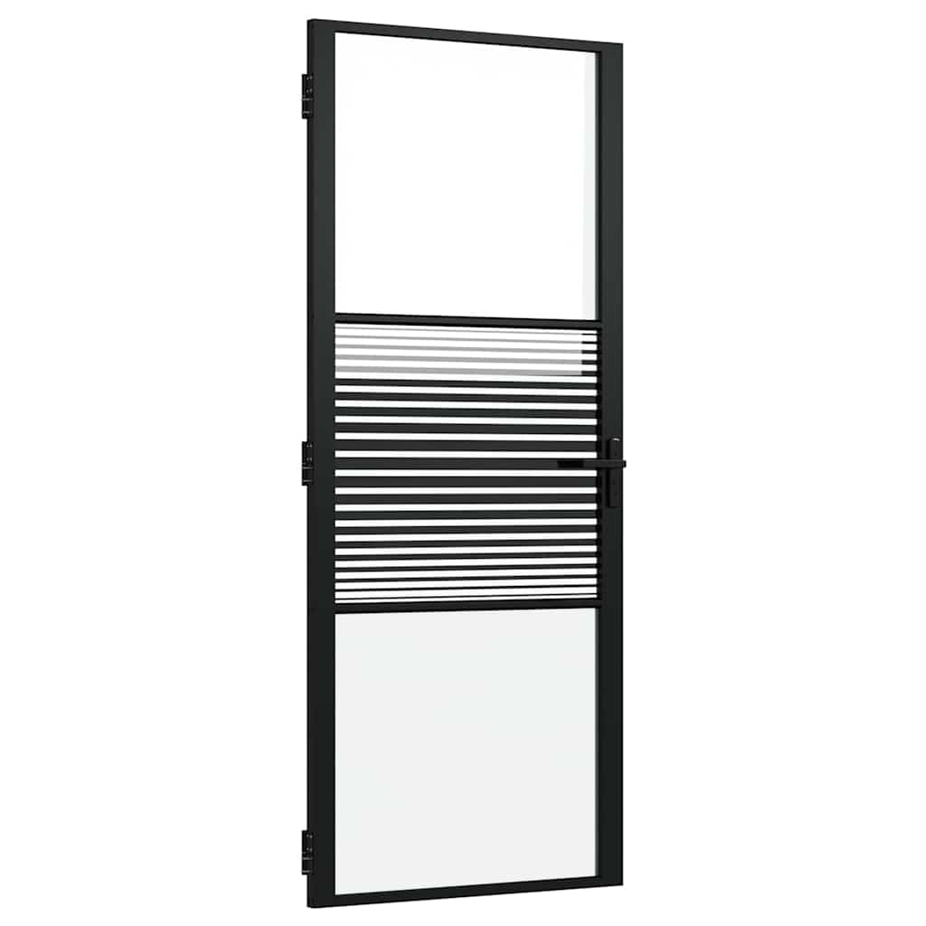 Porta in vetro Rigato Nero 83 x 3,5 x 201,5 cm Alluminio | homemem39
