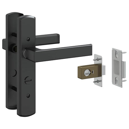 Porta in vetro Rigato Nero 93 x 3,5 x 201,5 cm Alluminio | homemem39