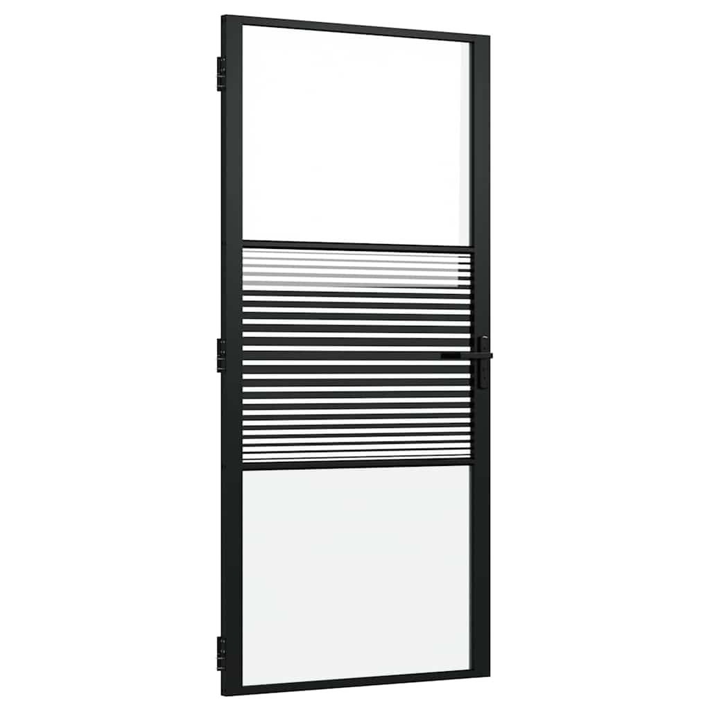 Porta in vetro Rigato Nero 93 x 3,5 x 201,5 cm Alluminio | homemem39