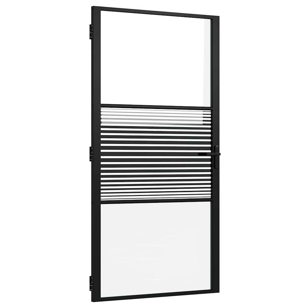 Porta in vetro Rigato Nero 102,5 x 3,5 x 201,5 cm Alluminio | homemem39