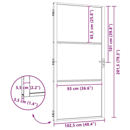 Porta in vetro Rigato Nero 102,5 x 3,5 x 201,5 cm Alluminio | homemem39