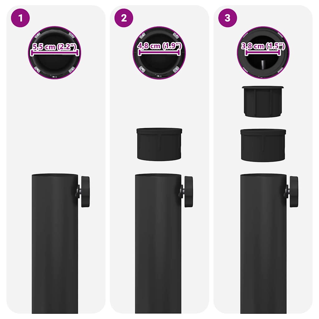 Base per Ombrello da Esterno Nero 45 x 45 x 31 cm Acciaio