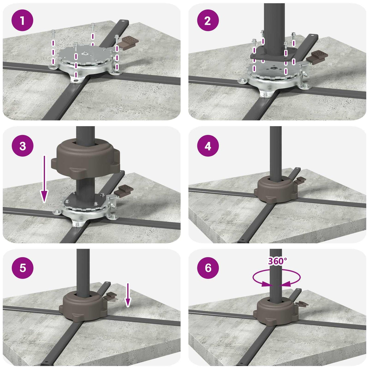 Base per ombrellone Argento 23 x 14 x 6 cm