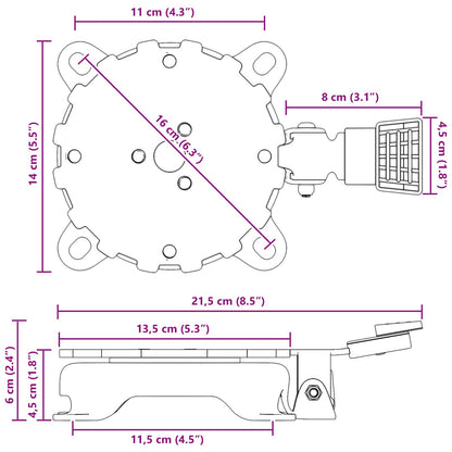 Base per ombrellone Argento 23 x 14 x 6 cm