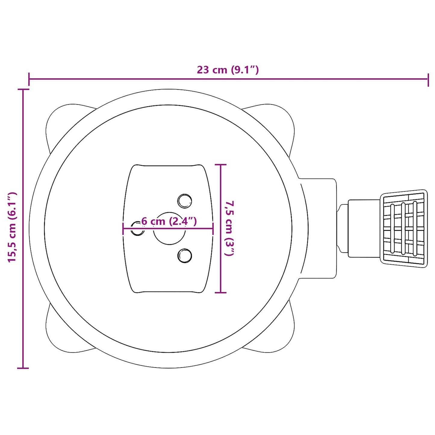 Base per ombrellone Argento 23 x 14 x 6 cm