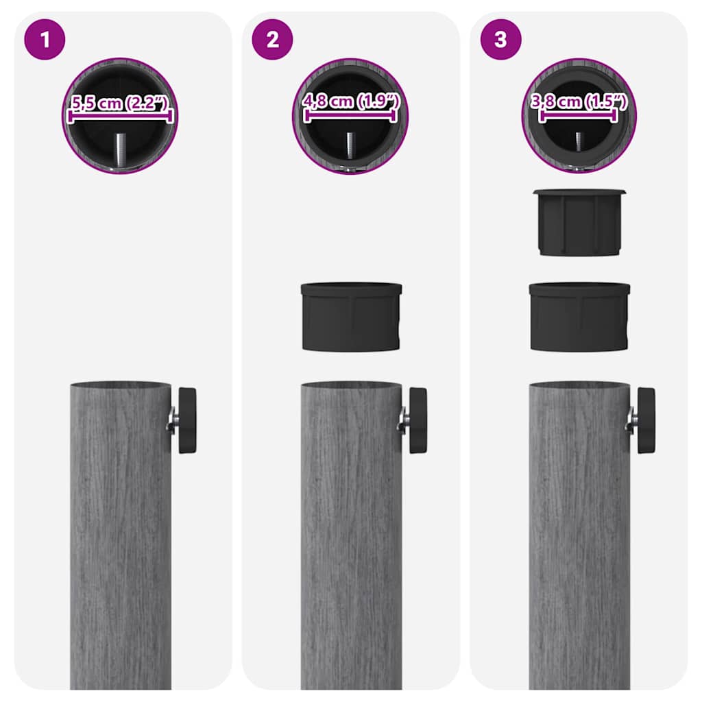 Base per Ombrello da Esterno Aspetto legno grigio scuro