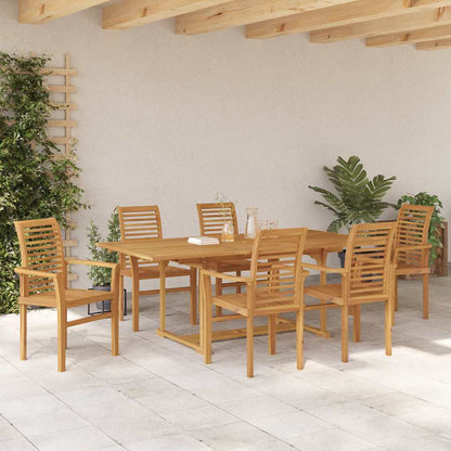 Set da Pranzo per Giardino 7 pcs Marrone 200 x 100 x 75 cm