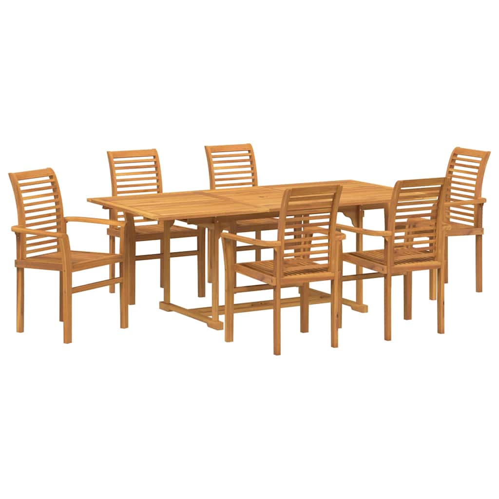 Set da Pranzo per Giardino 7 pcs Marrone 200 x 100 x 75 cm