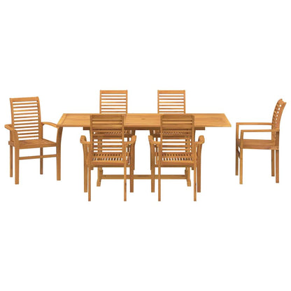 Set da Pranzo per Giardino 7 pcs Marrone 200 x 100 x 75 cm