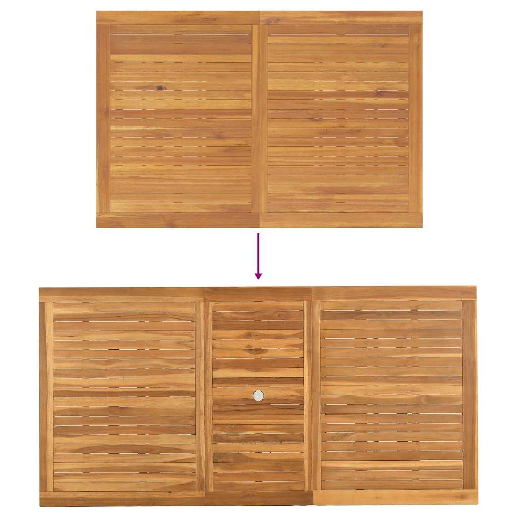 Set da Pranzo per Giardino 7 pcs Marrone 200 x 100 x 75 cm