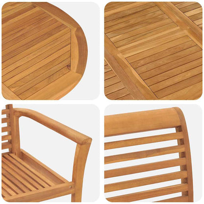 Set da Pranzo per Giardino 7 pcs Marrone 200 x 100 x 75 cm