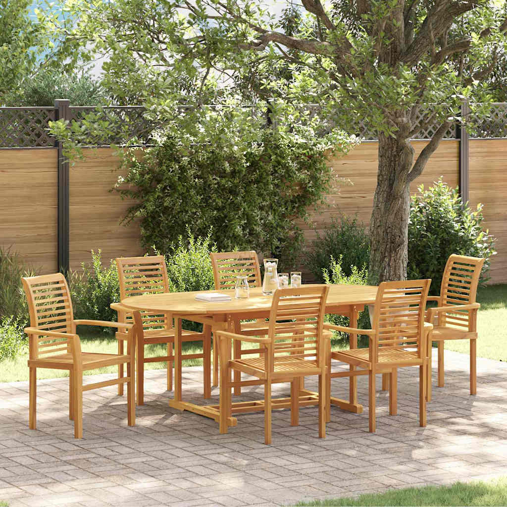 Set da Pranzo per Giardino 7 pcs Marrone 200 x 100 x 75 cm